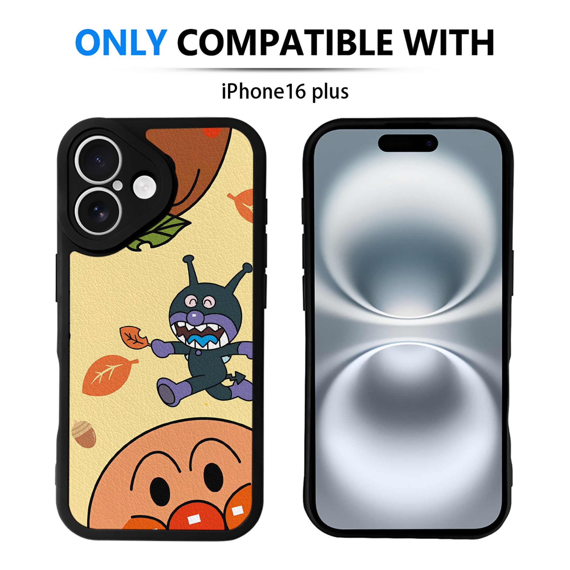 （画像用） アンパンマン Anpanman 【iPhone 16シリーズ対応】シリコンスマホケース（レザー調） 材質：シリコン